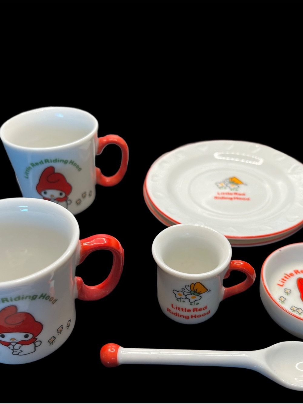 VTG  Sanrio Little Red Riding Hood/My Melody Porcelain Cup and Saucer Set 6pc